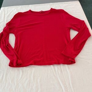 nuuds Holly Red Long Sleeve Women's Slink Rib Top